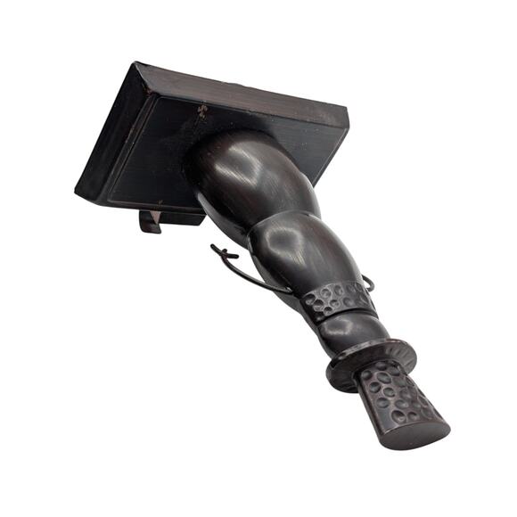 Christmas Stocking Hanger Bronze Heavy Metal Snowman - Picture 2 of 5